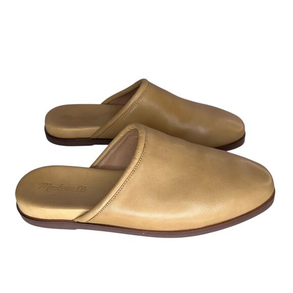 Madewell Tan Soft Leather The Louisa Mule Round Toe Slip On Slippers Size 10 - Picture 1 of 9